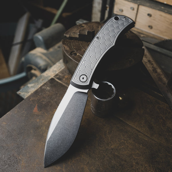 URBAN Nessie - M390 & Titanium w/ Seigaiha Motif - URBAN EDC®